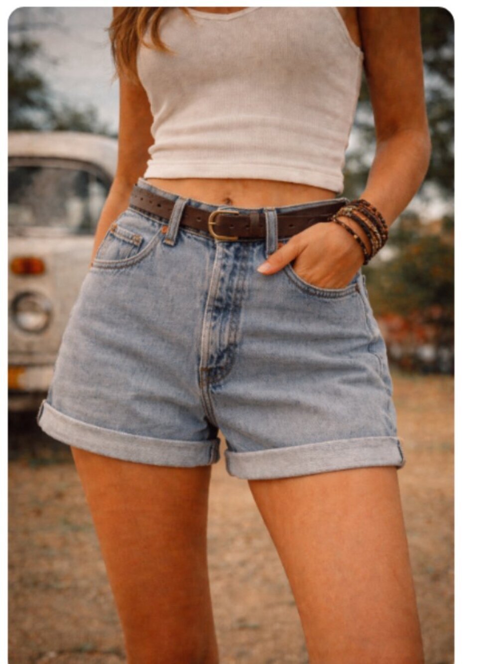 Vintage 1990s Levi’s 954 Orange Tab Denim Shorts Size 11 Made in USA - Picture 3 of 10